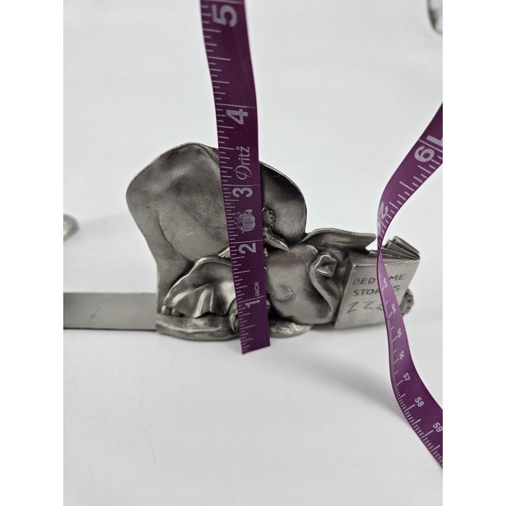 Whimsical Vtg 90s Etain Zinn Seagull Pewter Giraffe Elephant Storytime Bookends - Picture 12 of 16